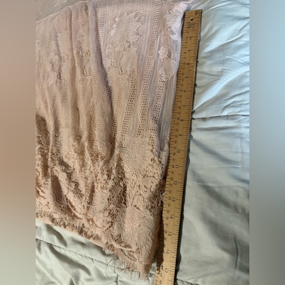 Ultra Pink long sleeve high neck lace pink top size medium lined - Picture 8 of 11